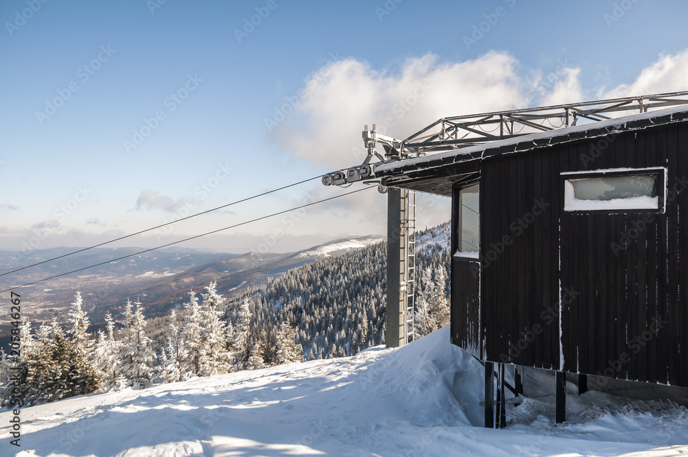 Ski lift in the Karkonosze Mountains