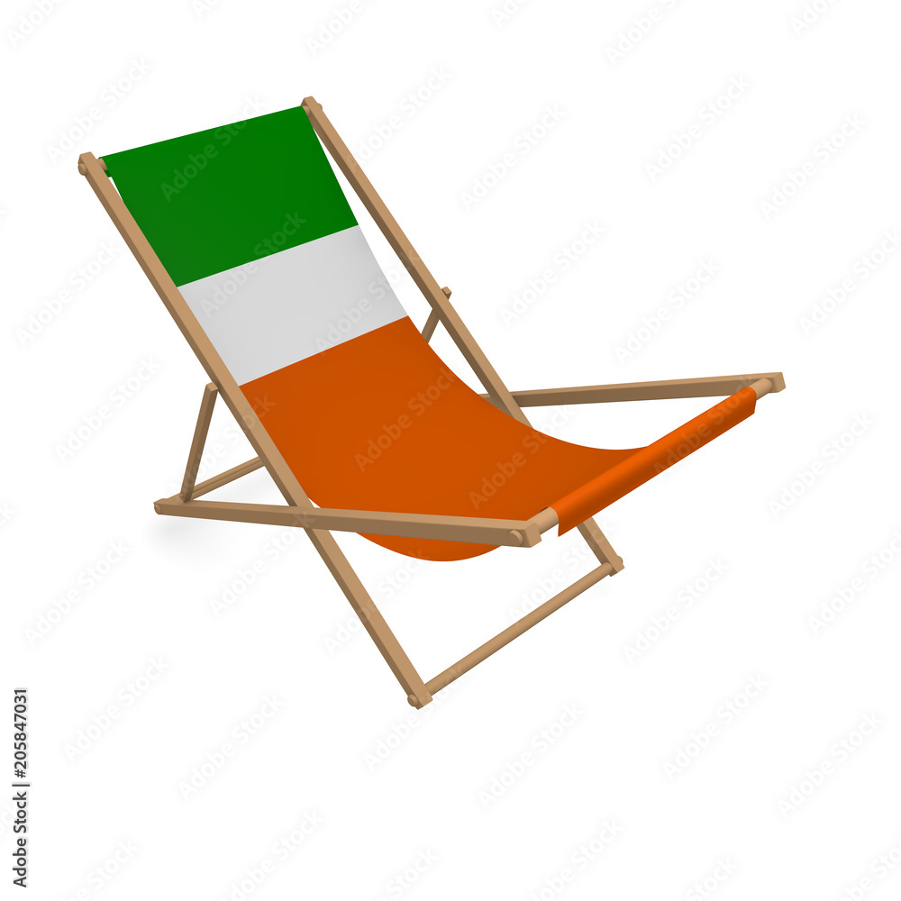 Deck chair with the flag or Ireland Deck chair with the flag or Ireland