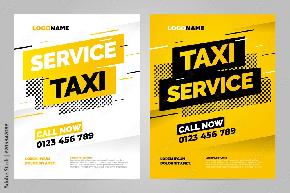 Fototapeta Szablon projektu układu wektor dla usługi taxi. Można dostosować do broszury, raportu rocznego, magazynu, plakatu.