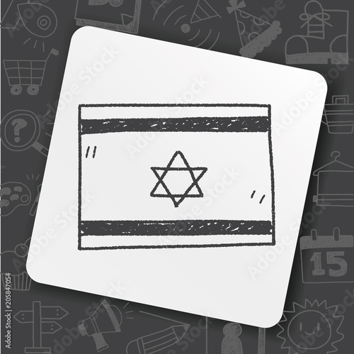 Israel flag doodle
