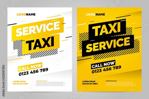 Vector layout design template for taxi service. Can be adapt to Brochure, Annual Report, Magazine, Poster. photo