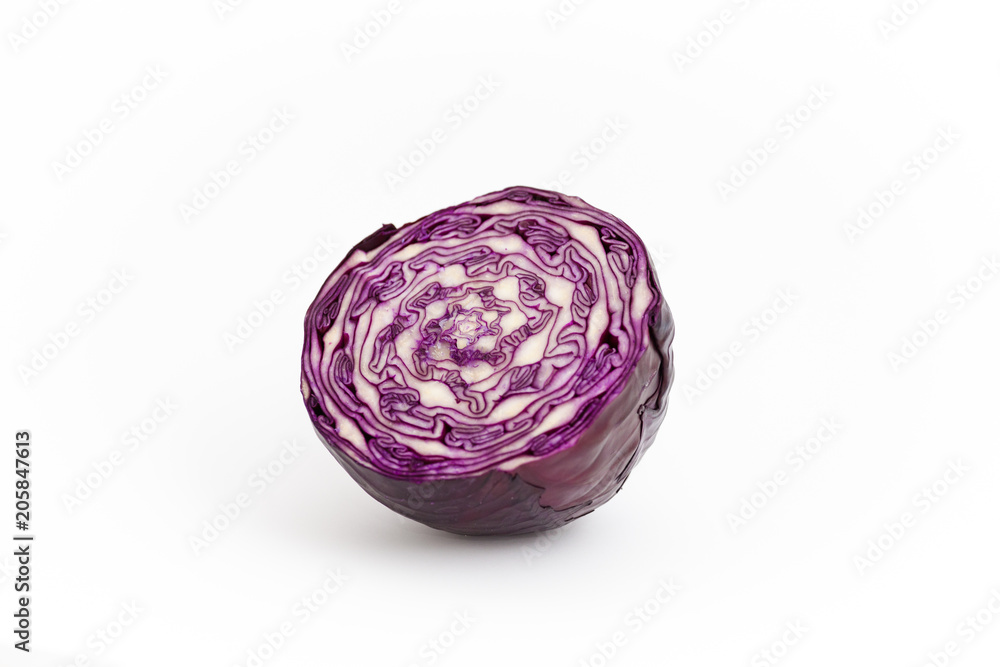 Half violet cabbage in a cut Half violet cabbage in a cut