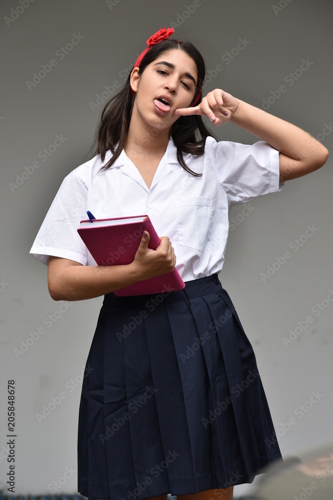 Silly School Girl With Notebook Silly School Girl With Notebook