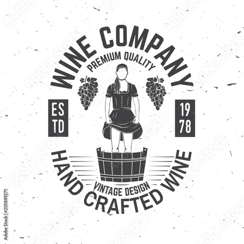 Wine company badge, sign or label. Vector illustration.