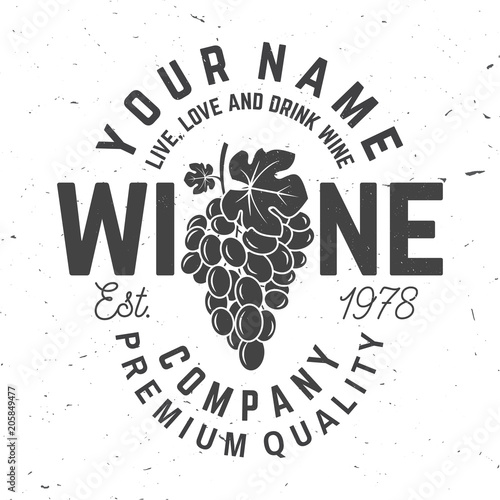Winery badge, sign or label. Vector illustration.