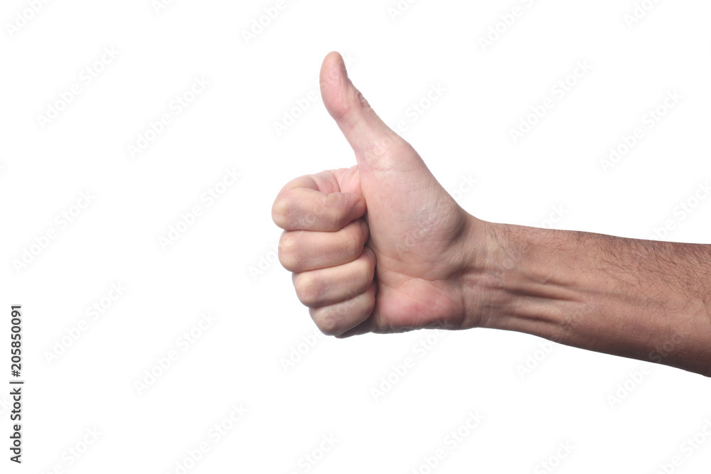 man's hand making gesture isolate on white background man's hand making gesture isolate on white background