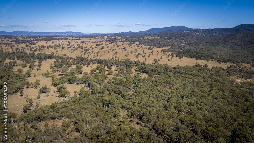 Aerial drone view over wineries and granite rock in Stanthorpe, Australia Aerial drone view over wineries and granite rock in Stanthorpe, Australia