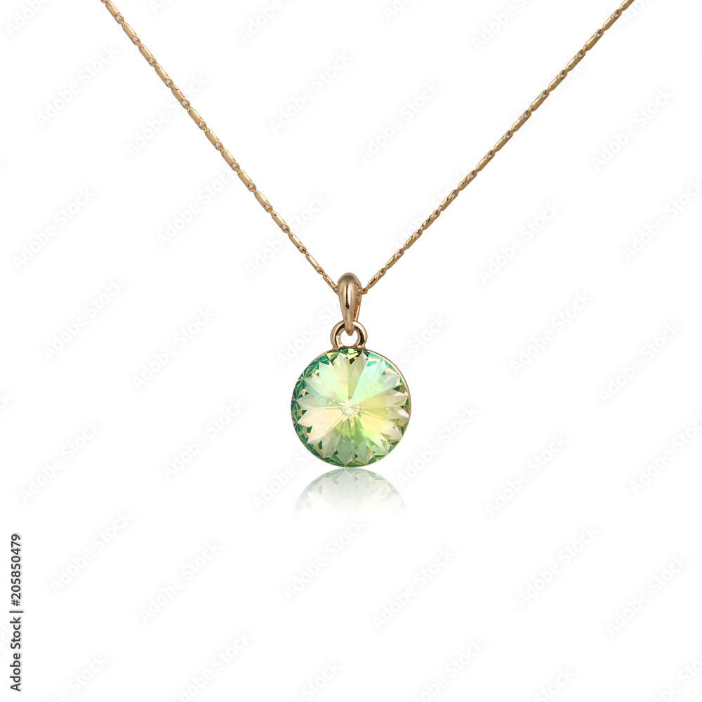 Emerald pendant isolated on white Emerald pendant isolated on white