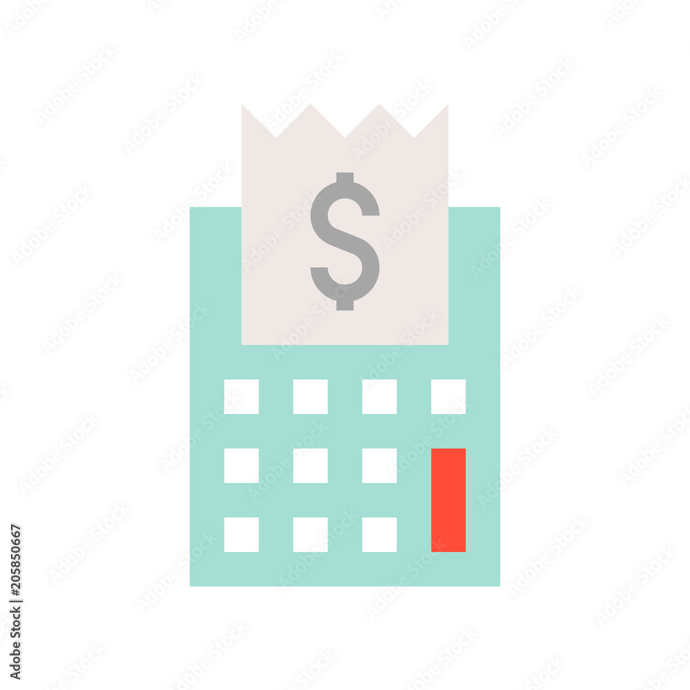 Billing machine icon, business flat design vector Billing machine icon, business flat design vector