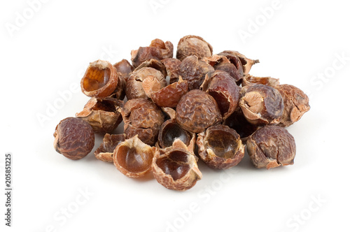 Dried soapnuts isolated on white background
