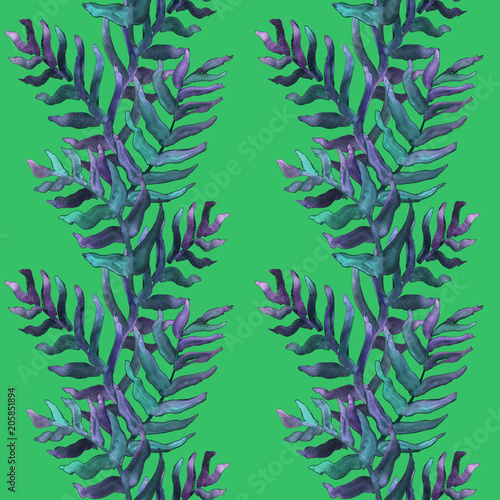 Summer tropical pattern, background with palm leaves.