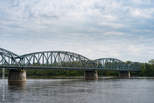 Truss road bridge over Vistula river in Torun, Poland. © cronislaw