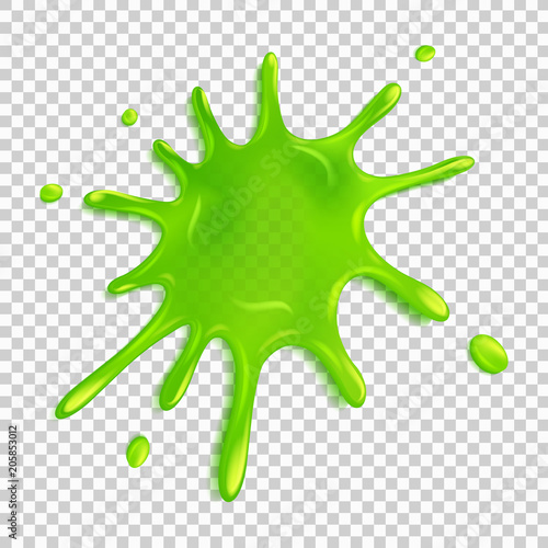 Realistic green slime. Illustration isolated on transparent background. Graphic concept for your design