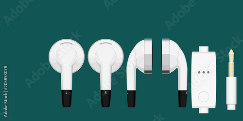Isolated Component of earphones on transparent background
