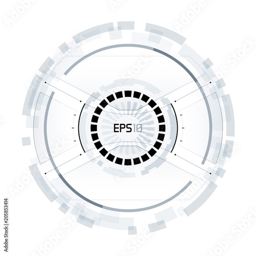 Futuristic HUD  circle background. Virtual reality technology design. Sci-Fi template for games  banners  interface  infographics  artificial intelligence graphical user interface and other