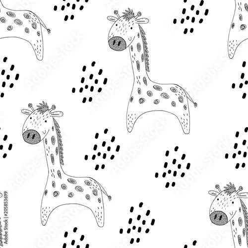 Tapety Śliczny wzór żyrafy dla dzieci