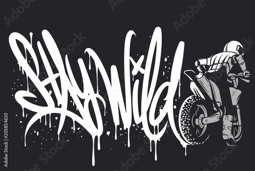 Stay Wild Motocross print design for apparel