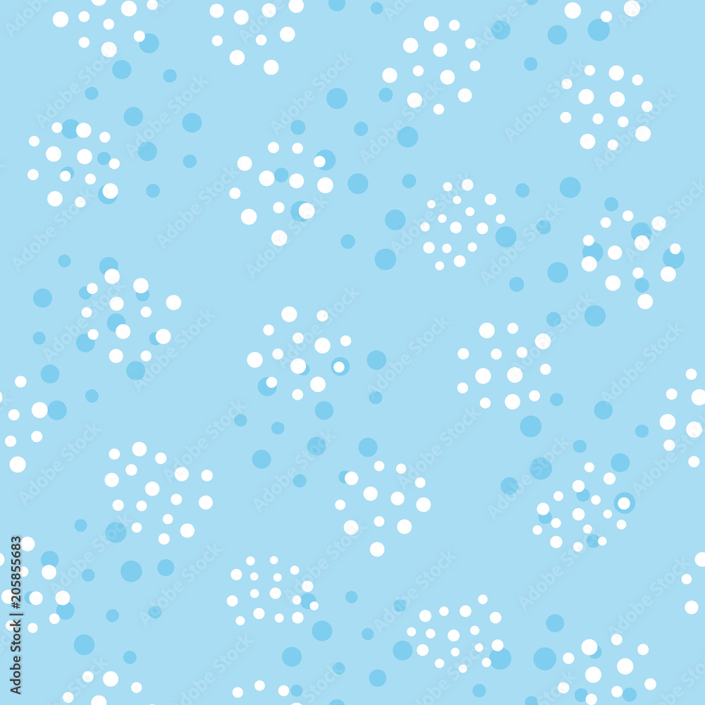 Simple seamless pattern with scattered round dots. Endless print.