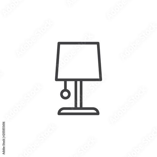 Table lamp outline icon. linear style sign for mobile concept and web design. Night light simple line vector icon. Symbol, logo illustration. Pixel perfect vector graphics