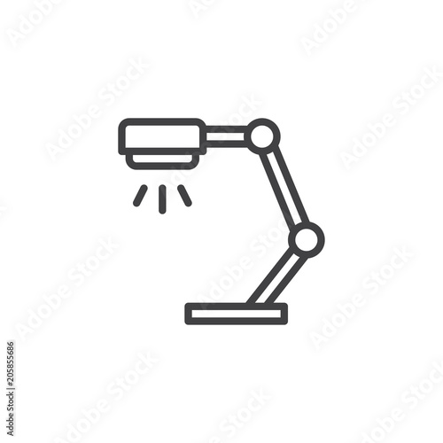 Reading lamp outline icon. linear style sign for mobile concept and web design. Desk lamp simple line vector icon. Symbol  logo illustration. Pixel perfect vector graphics