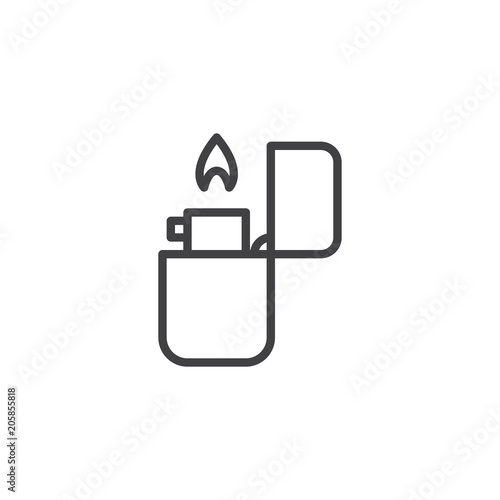 Fire lighter outline icon. linear style sign for mobile concept and web design. Lighter fire flame simple line vector icon. Symbol, logo illustration. Pixel perfect vector graphics