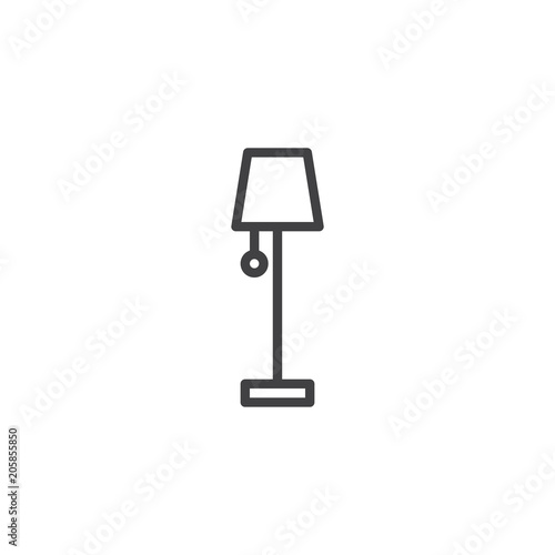 Floor lamp outline icon. linear style sign for mobile concept and web design. Night lamp simple line vector icon. Symbol, logo illustration. Pixel perfect vector graphics