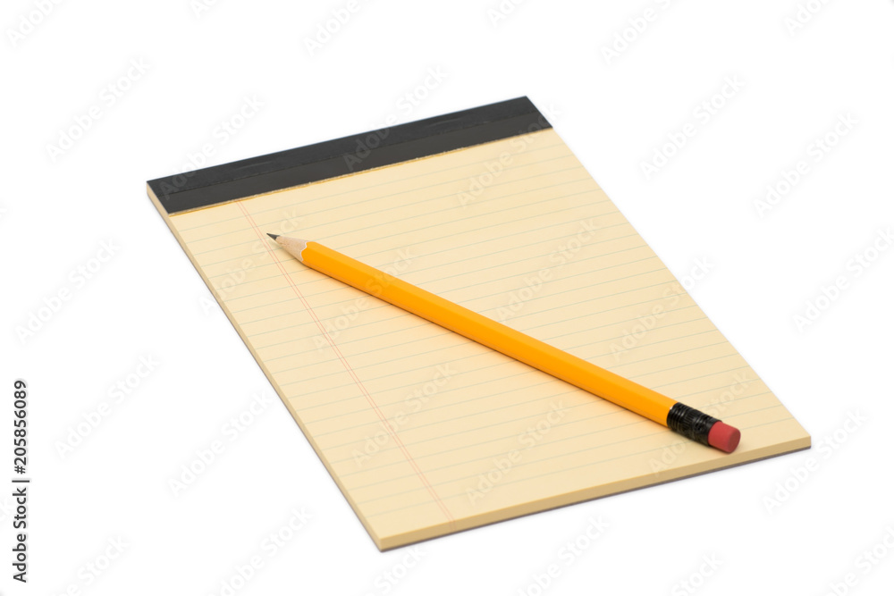 notebook and pencil isolated on white background notebook and pencil isolated on white background