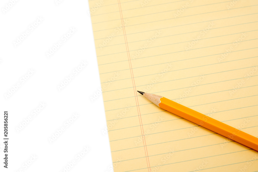 notebook and pencil isolated on white background notebook and pencil isolated on white background