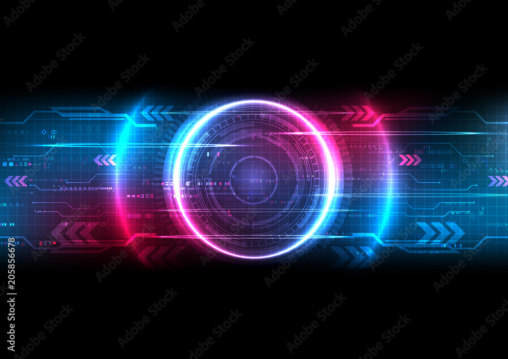 Obraz premium Pink Purple Digital Technology Circuit Background