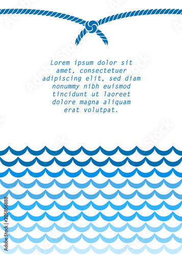 Blue and white sea waves an...