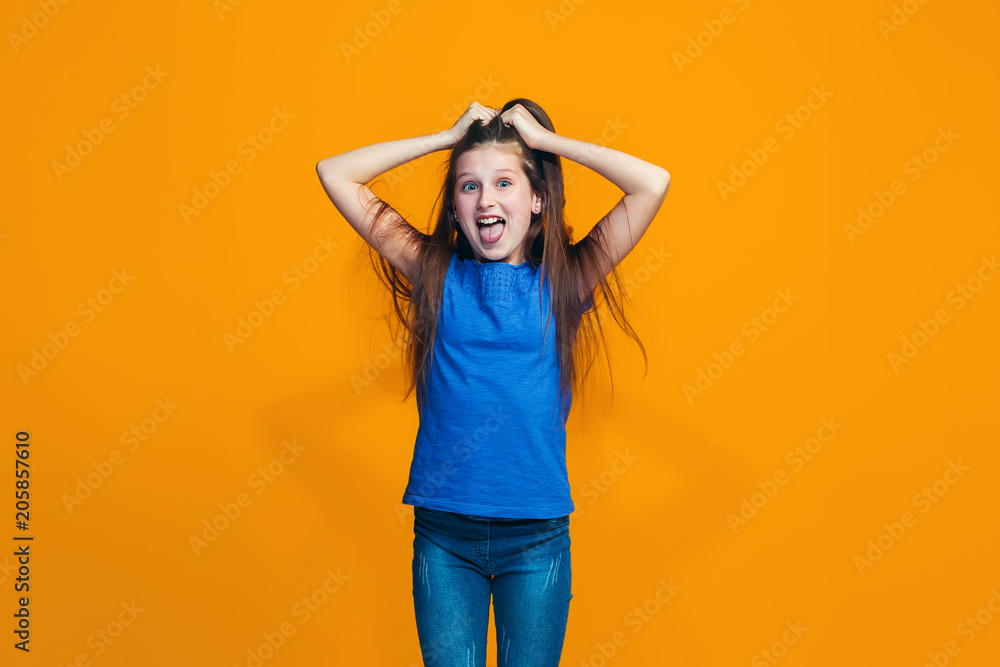 The squint eyed teen girl with weird expression The squint eyed teen girl with weird expression