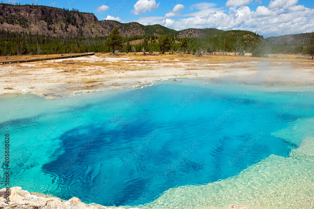 Yellowstone National Park, Wyoming, USA: Close up of Sapphire Pool at Biscuit Basin Yellowstone National Park, Wyoming, USA: Close up of Sapphire Pool at Biscuit Basin