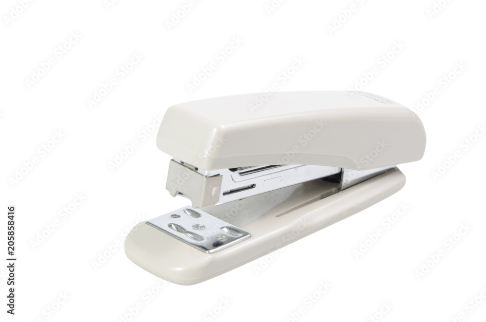 white staples isolated on a white background.with clipping path white staples isolated on a white background.with clipping path