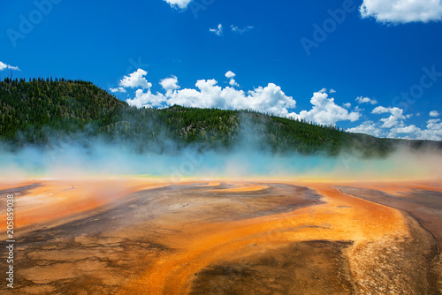 Yellowstone National Park, Wyoming, USA: Grand Prismatic Spring (largest hot spring of USA) in Midway Geyser Basin