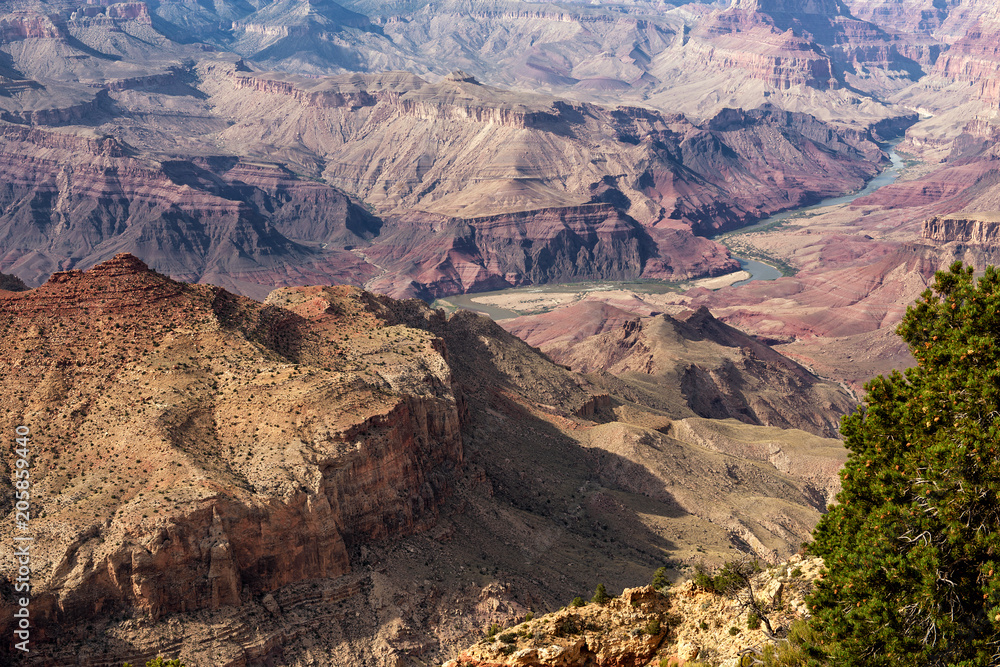 Grand Canyon National Park, Arizona, USA: Overlook at Navajo Point near Desert View Watchtower (no sky) Grand Canyon National Park, Arizona, USA: Overlook at Navajo Point near Desert View Watchtower (no sky)