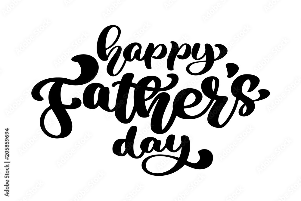 Happy fathers day badge on white background. Label for celebration card. Monochrome vector illustration