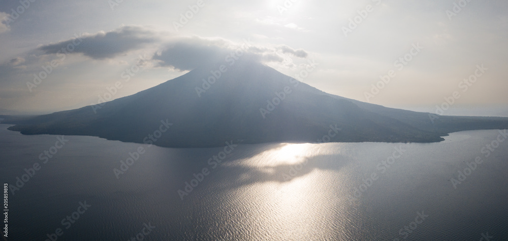 Aerial View of Ile Ape Volcano on Pulau Lembata, Indonesia
