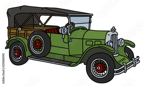 The vintage green convertible