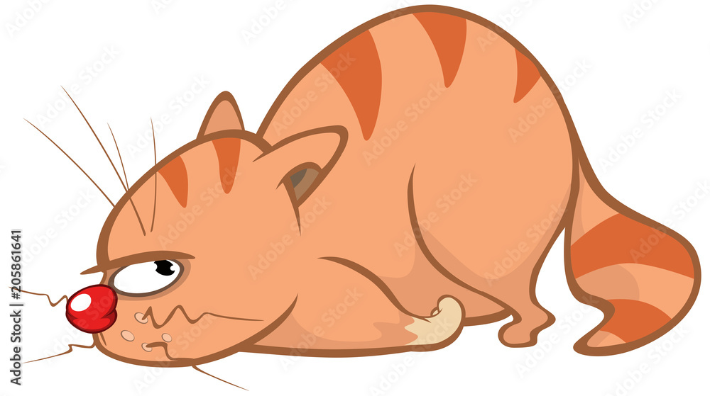 Illustration of a Cute Cat. Cartoon Character Illustration of a Cute Cat. Cartoon Character