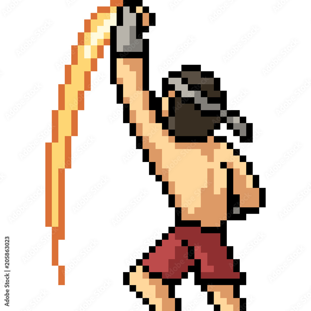 vector pixel art muay thai uppercut