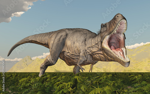 Tyrannosaurus Rex in einer Landschaft