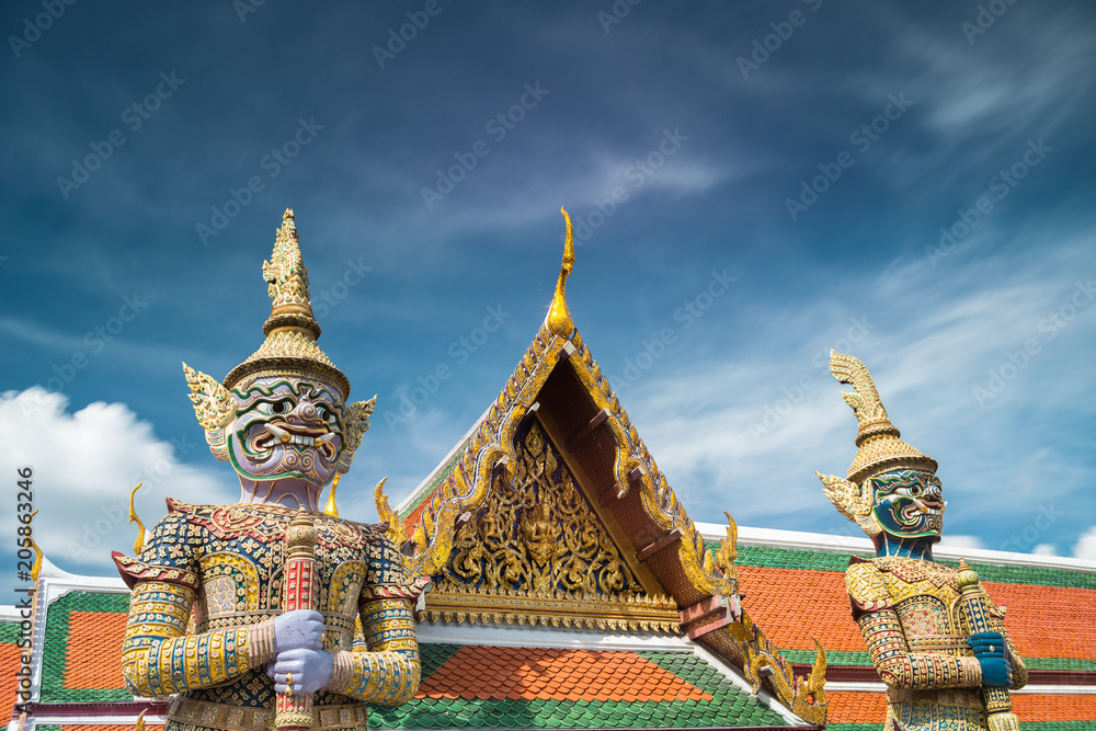 Entrance Guardians in the Grand Palace in Bangkok, Thailand