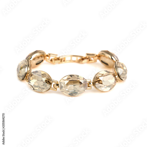 Fashion golden bracelet isolated on white