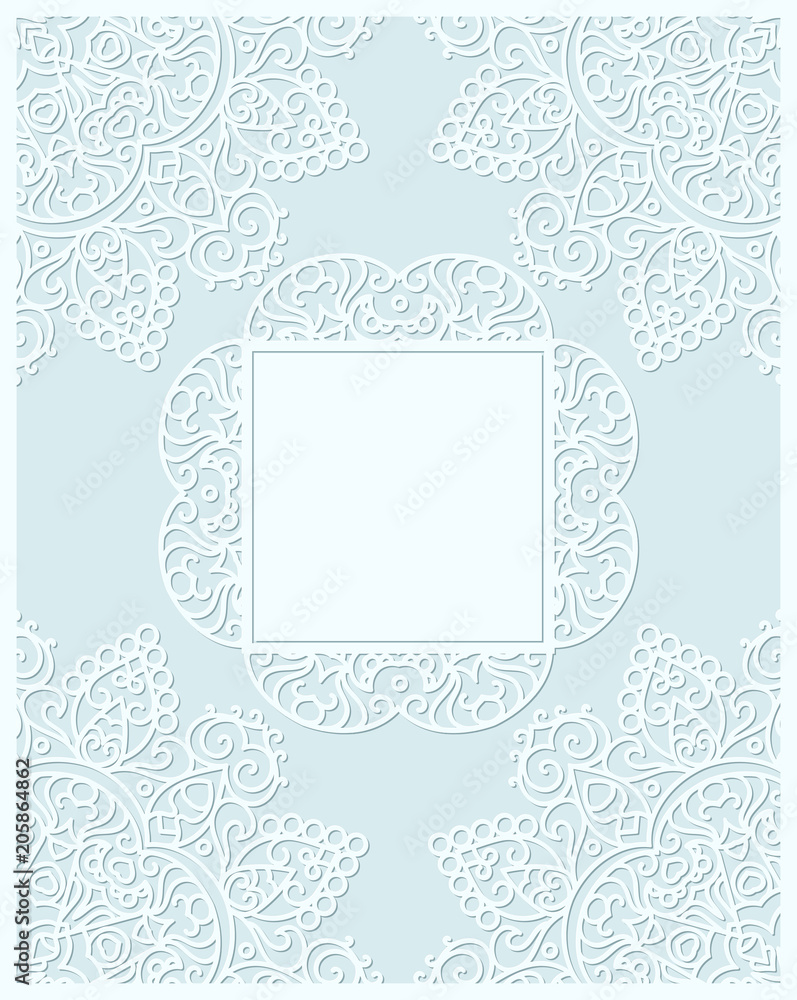 delicate background card with openwork frame