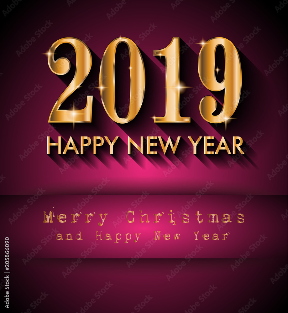 2019 Happy New Year Background for your Seasonal Flyers and Greetings Card 2019 Happy New Year Background for your Seasonal Flyers and Greetings Card