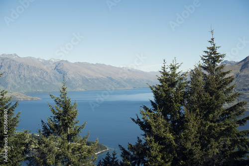 Fototapeta Naklejka Na Ścianę i Meble -  Landscape of mountains and a blue lake