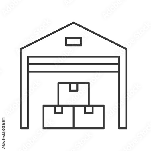 Warehouse line icon, delivery and logistic related