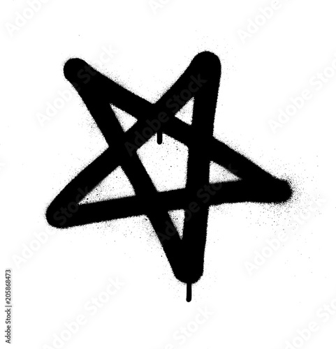 graffiti spray leaking star in black over white
