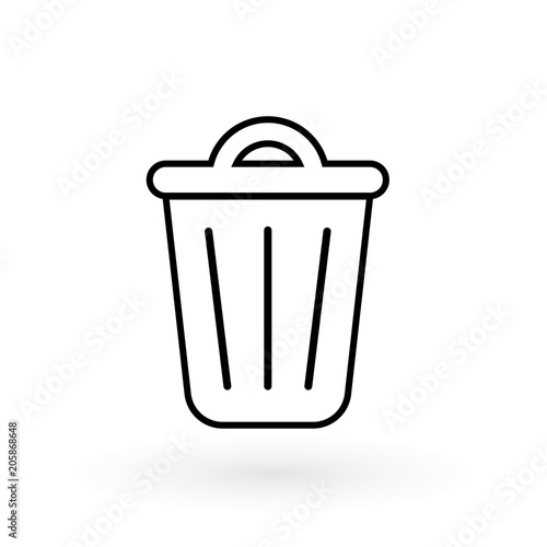 Bin line icon . Vintage symbol for use. Trash . vector icon.