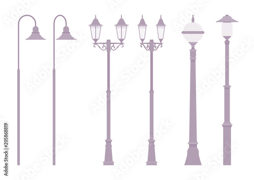Silver retro street lamp